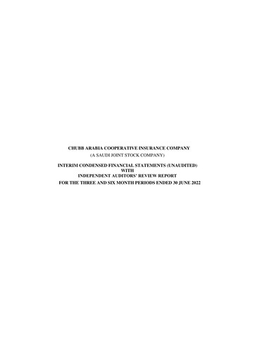 Thumbnail Chubb Arabia Cooperative Insurance Company Quarterly Report 2022-q2
