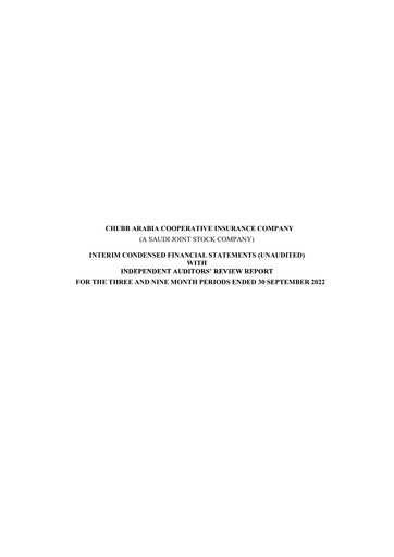 Thumbnail Chubb Arabia Cooperative Insurance Company Quarterly Report 2022-q3