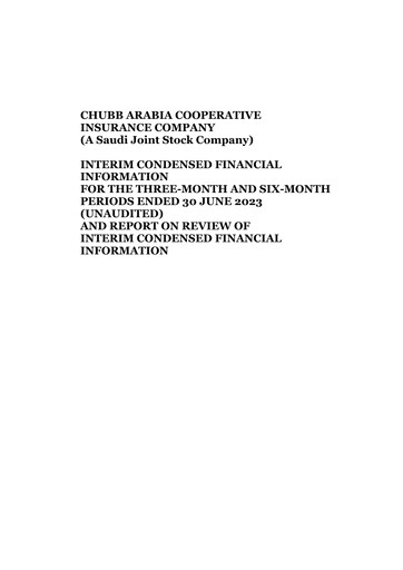 Thumbnail Chubb Arabia Cooperative Insurance Company Quarterly Report 2023-q2