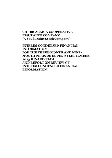 Thumbnail Chubb Arabia Cooperative Insurance Company Quarterly Report 2023-q3