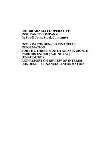 Thumbnail Chubb Arabia Cooperative Insurance Company Quarterly Report 2024-q2