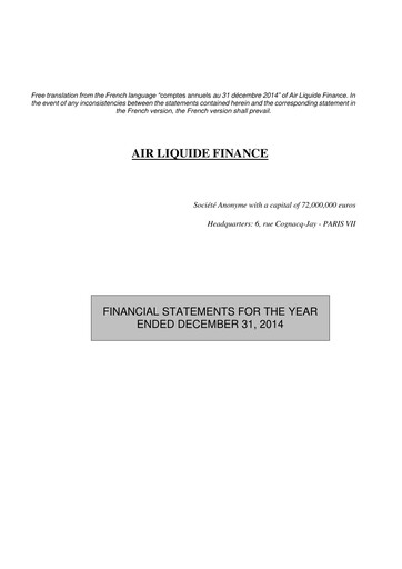 Miniature Air Liquide Bilan financier 2014