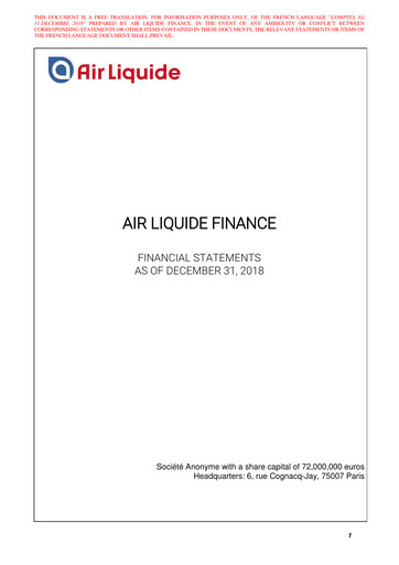 Miniature Air Liquide Bilan financier 2018
