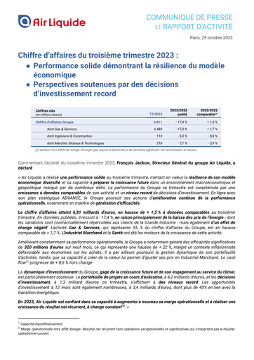 Thumbnail Air Liquide Quarterly Report 2023-q3