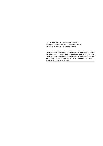 Thumbnail National Metal Manufacturing and Casting Financial Statement 2021-q3