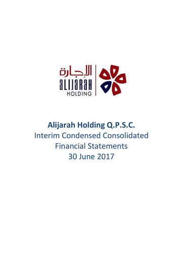 Miniature Alijarah Holding Bilan financier 2017-h1