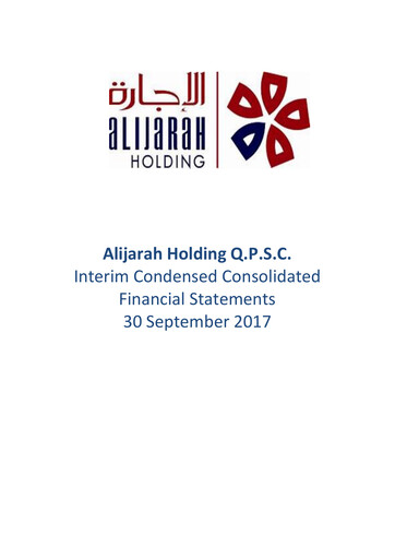 Thumbnail Alijarah Holding Quarterly Report 2017-q3