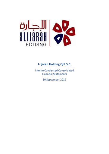 Thumbnail Alijarah Holding Quarterly Report 2019-q3