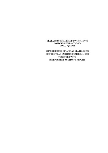 Thumbnail Dlala Brokerage and Investment Holding Company Financial Statement 2008