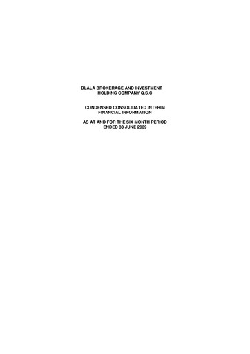 Thumbnail Dlala Brokerage and Investment Holding Company Financial Statement 2009-h1