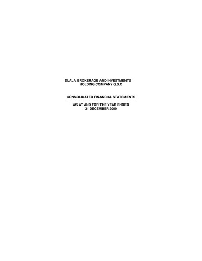 Thumbnail Dlala Brokerage and Investment Holding Company Financial Statement 2009