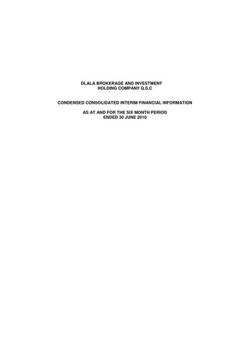 Thumbnail Dlala Brokerage and Investment Holding Company Financial Statement 2010-h1