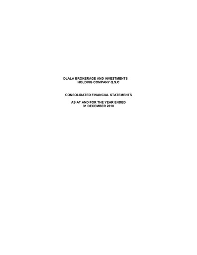 Thumbnail Dlala Brokerage and Investment Holding Company Financial Statement 2010
