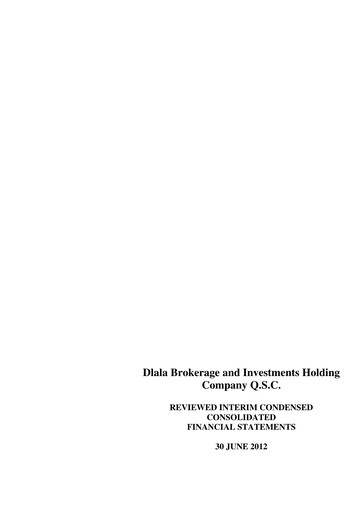 Thumbnail Dlala Brokerage and Investment Holding Company Financial Statement 2012-h1