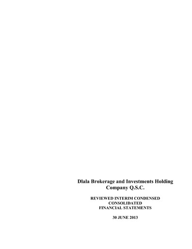 Thumbnail Dlala Brokerage and Investment Holding Company Financial Statement 2013-h1