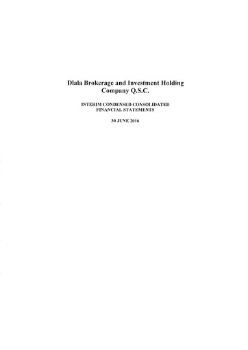 Thumbnail Dlala Brokerage and Investment Holding Company Financial Statement 2016-h1