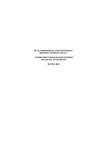 Thumbnail Dlala Brokerage and Investment Holding Company Financial Statement 2022-h1
