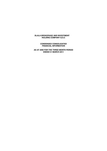 Vorschaubild Dlala Brokerage and Investment Holding Company Quartalsbericht 2011-q1