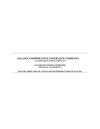 Vorschaubild Salama Cooperative Insurance Company Quartalsbericht 2021-q2