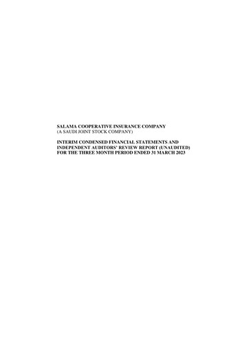 Vorschaubild Salama Cooperative Insurance Company Quartalsbericht 2023-q1