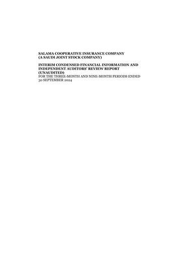 Vorschaubild Salama Cooperative Insurance Company Quartalsbericht 2024-q3