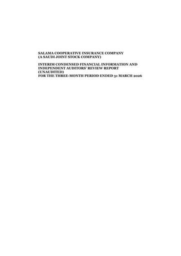 Vorschaubild Salama Cooperative Insurance Company Quartalsbericht 2026-q1