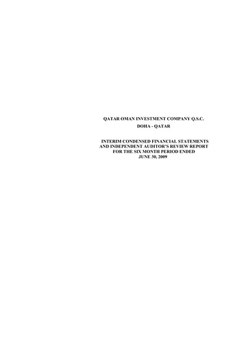 Thumbnail Qatar Oman Investment Company Financial Statement 2009-h1