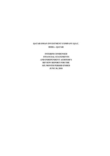 Thumbnail Qatar Oman Investment Company Financial Statement 2010-h1