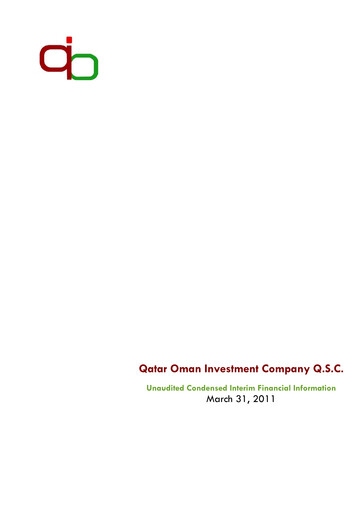 Thumbnail Qatar Oman Investment Company Financial Statement 2011-q1