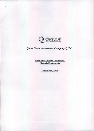 Thumbnail Qatar Oman Investment Company Financial Statement 2014-9m