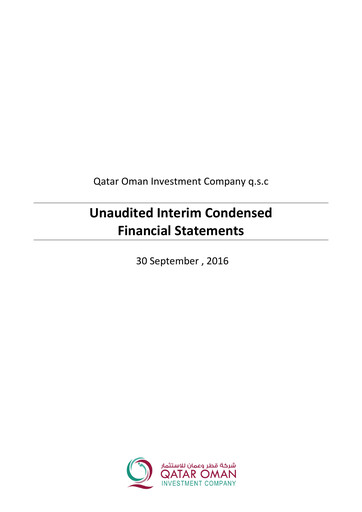 Thumbnail Qatar Oman Investment Company Financial Statement 2016-9m