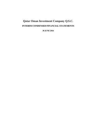 Thumbnail Qatar Oman Investment Company Financial Statement 2016-h1