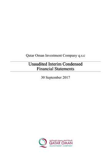 Thumbnail Qatar Oman Investment Company Financial Statement 2017-9m