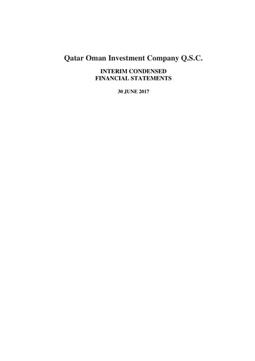 Thumbnail Qatar Oman Investment Company Financial Statement 2017-h1