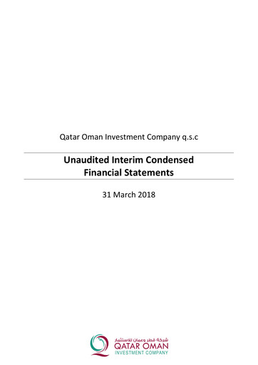 Thumbnail Qatar Oman Investment Company Financial Statement 2018-q1