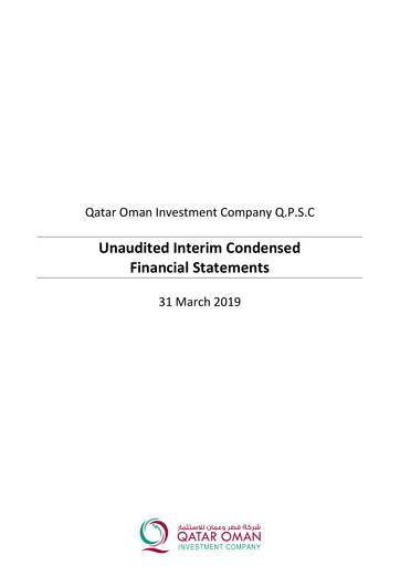 Thumbnail Qatar Oman Investment Company Financial Statement 2019-q1