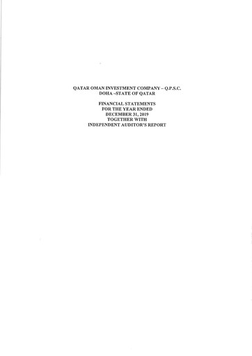Thumbnail Qatar Oman Investment Company Financial Statement 2019