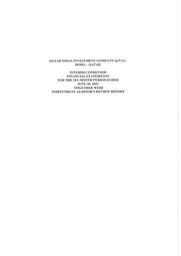 Thumbnail Qatar Oman Investment Company Financial Statement 2022-h1