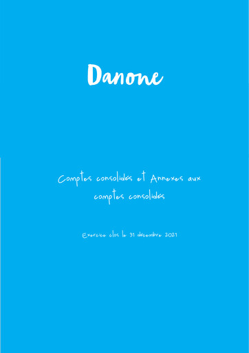 Miniature Danone Bilan financier 2021