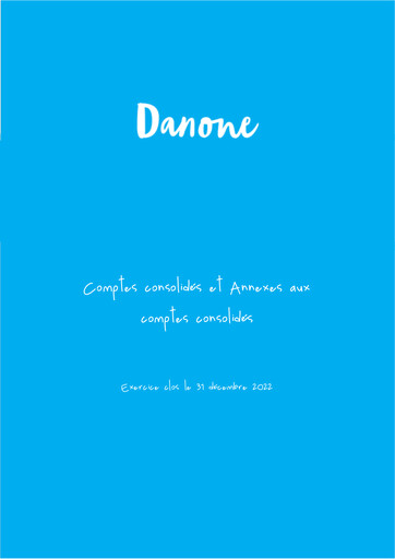 Miniature Danone Bilan financier 2022