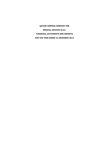 Thumbnail Qatari German Company for Medical Devices Financial Statement 2012
