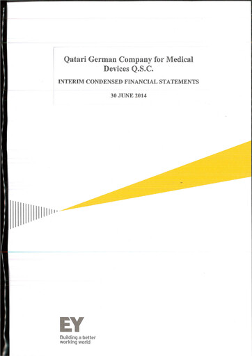 Thumbnail Qatari German Company for Medical Devices Financial Statement 2014-h1
