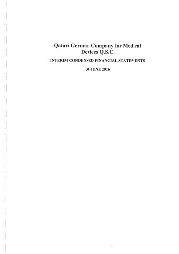 Thumbnail Qatari German Company for Medical Devices Financial Statement 2016-h1