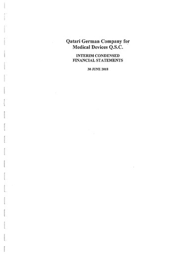 Thumbnail Qatari German Company for Medical Devices Financial Statement 2018-h1