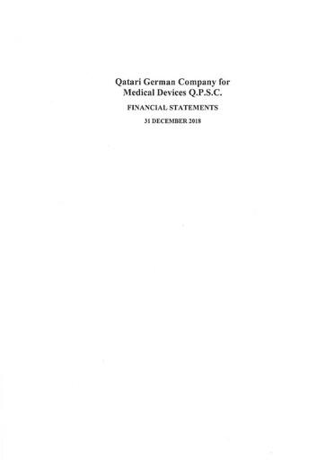 Thumbnail Qatari German Company for Medical Devices Financial Statement 2018