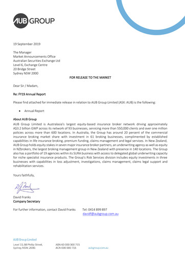 Thumbnail AUB Group Annual Report 2019