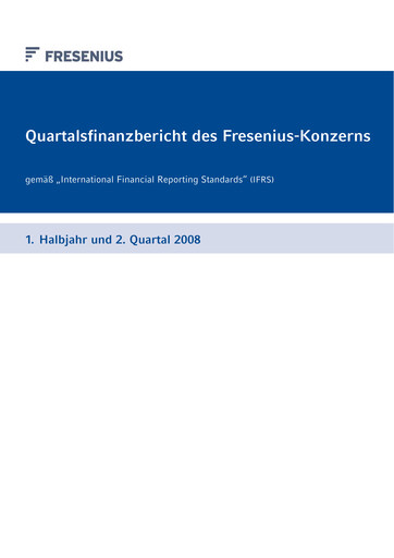 Thumbnail Fresenius Half-year Report 2008-h1