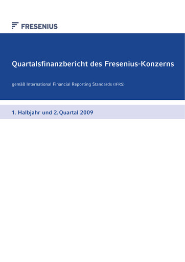 Thumbnail Fresenius Half-year Report 2009-h1