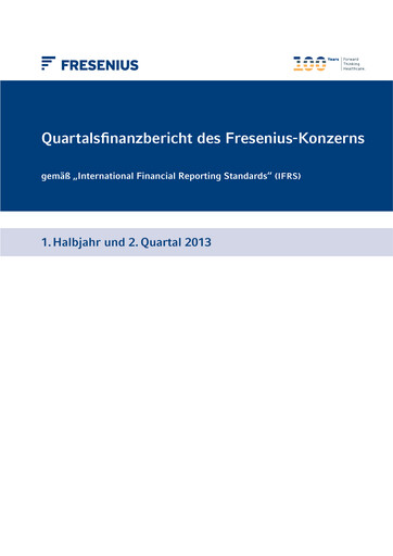 Thumbnail Fresenius Half-year Report 2013-h1