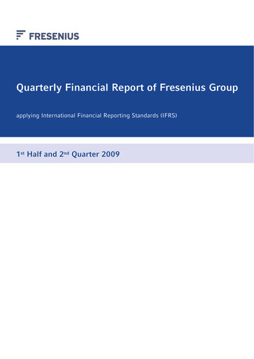 Thumbnail Fresenius Half-year Report 2009-h1